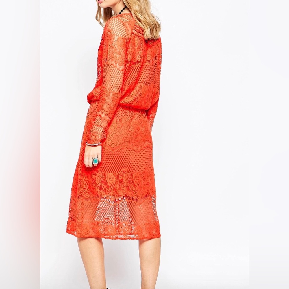 Free People Dress Luna Lace in Pimento - Picture 6 of 11